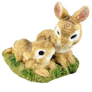 Bunny Rabbits Nature’s Friends Figurine 1989 Summit Collection Vintage Mom Baby